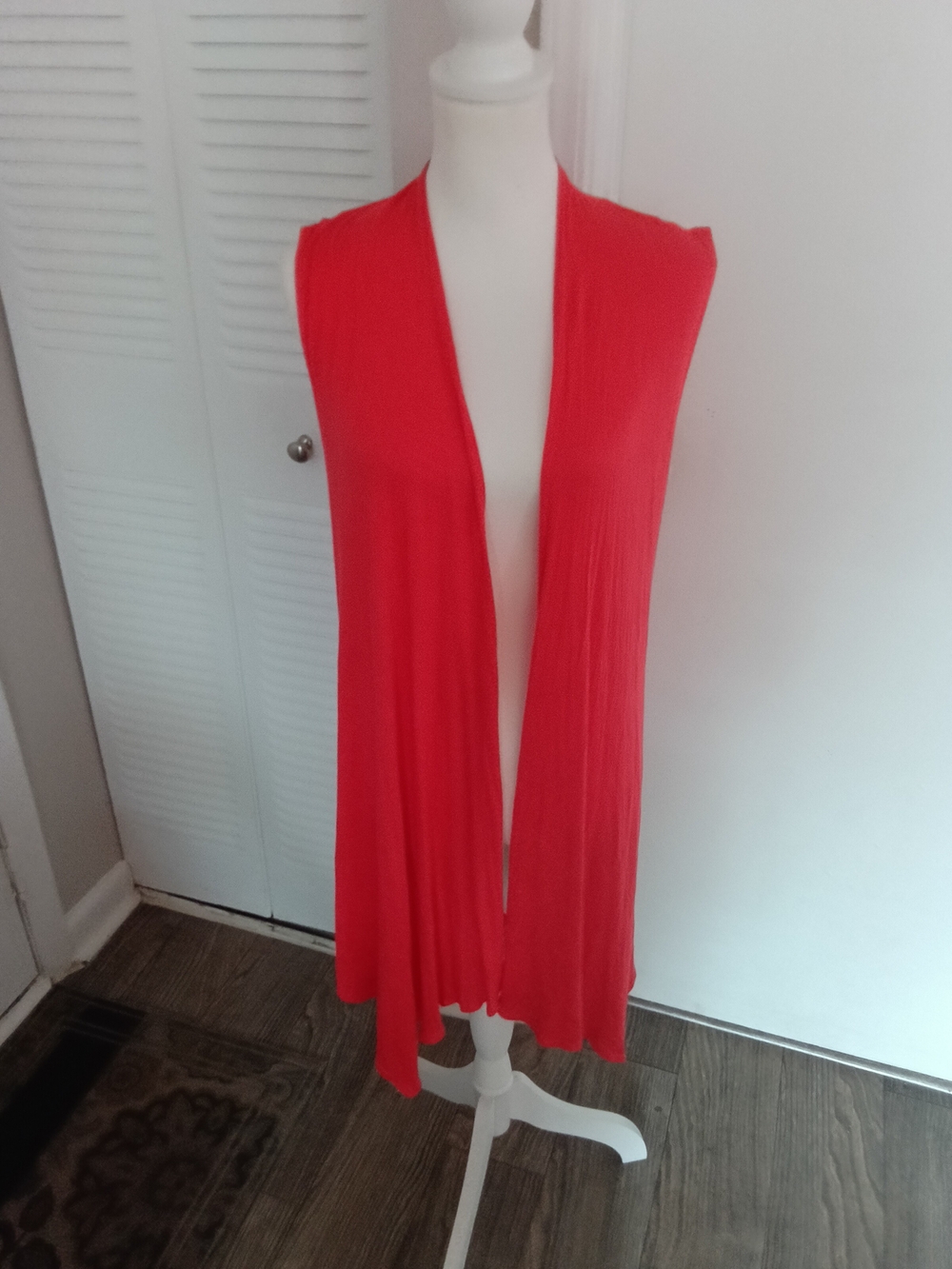 Popana Bright Coral Red Sleeveless Top